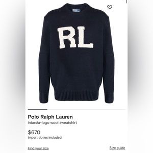 Ralph Lauren Navy Knit Crewneck